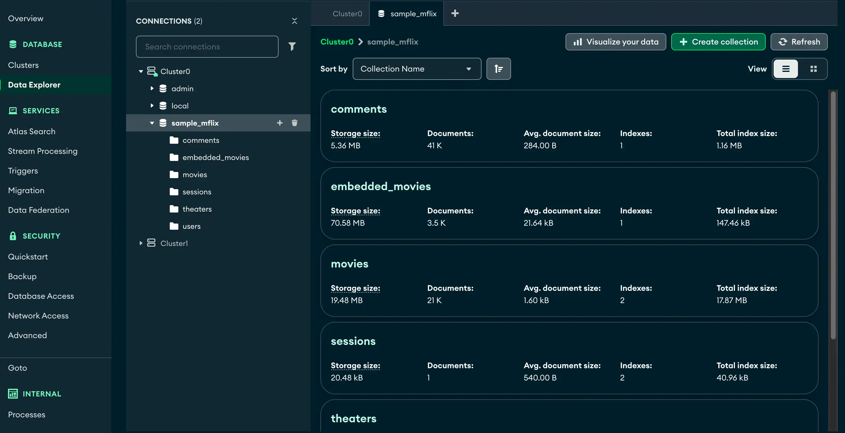 Select database
